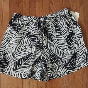 Cynthia Rowley 100percent Linen Tropical Print Shorts 2X